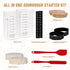 Xileanalee 2 Packs-35 Oz (2 Pro Sourdough Starter Jar Kit Sourdough Bread Starter Jar Kit with Date Marked Feeding