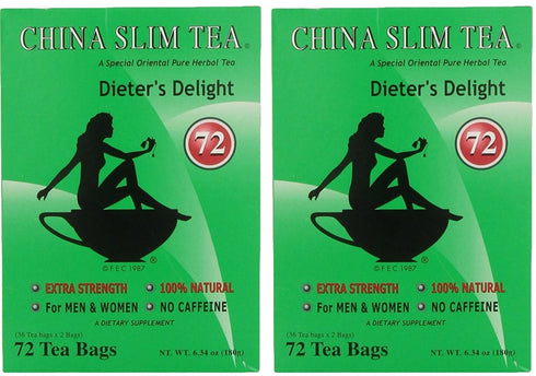 China Slim Tea China Slim Dieter's Tea Delight, Large, 72-Count (Pack of 2, 144 tea