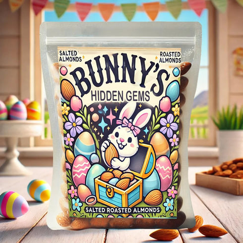 Pack Bunnys Hidden Gems Gourmet Salted Roasted Almonds | Premium Snack Perfect for Easter, Gifting, or Everyday
