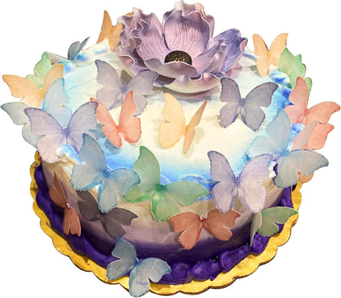 Edible Butterflies for Cake Decorating, Set of 24-2" Big Size Cake and Cupcake Toppers