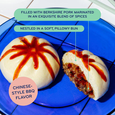 SpicesFrozen (10oz) Laoban DumplingsChinese Style Pork BBQ Bao BunsMade with Berkshire Heritage Pork, Chinese BBQ Meals