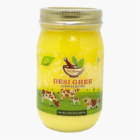 DESI KITCHEN AUTHENTIC INDIAN PRODUCTS Desi Kitchen DESI GHEE (Clarified Butter) 16oz (1 Pint) By Rani Foods