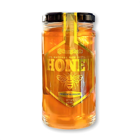 HoneyPlusCo | 100% Natural Raw Unfiltered Honey - Orange Blossom (16 Oz)