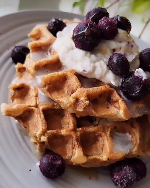 14 Oz (Pack 6) Blueberry Pancake & Waffle Mix By Birch Benders, Made With Real Blueberries, Non-Gmo, Just Add Water