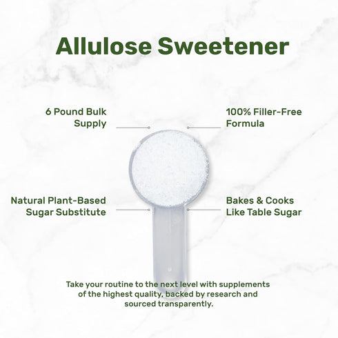 DEAL SUPPLEMENT 6 Allulose Sweetener Pounds Natural Sugar Substitutes, No Aftertaste Keto Friendly, Vegan, Zero Net