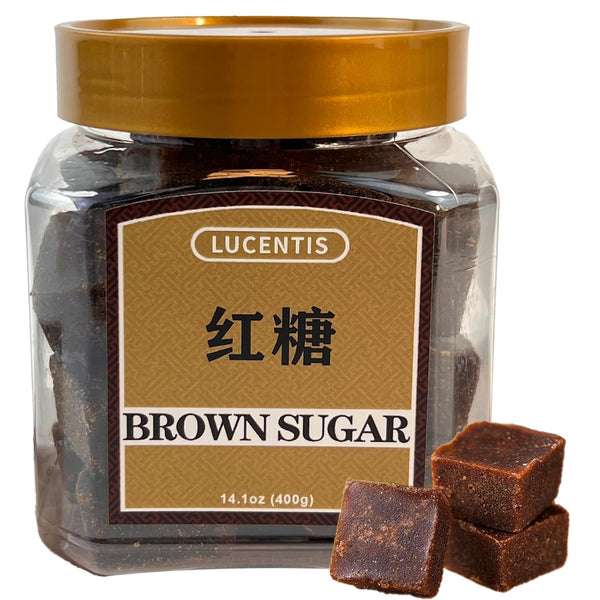 LUCENTIS Chinese Brown Sugar Cubes () 14.2oz (400g) Handmade Yunnan Dark Brown Sugar