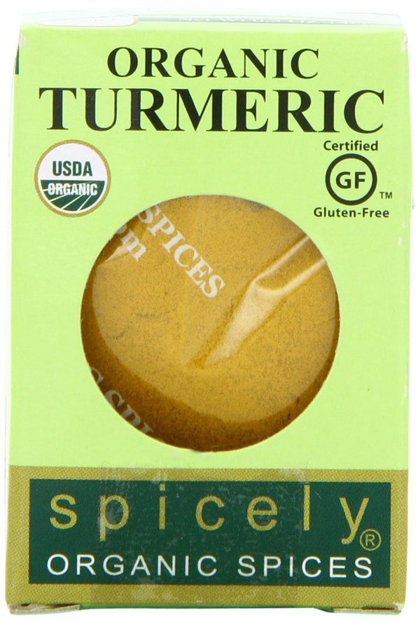 Spicely Organics Turmeric Powder, 0.45 Ounce ecoBox, Certified Gluten Free