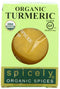 Spicely Organics Turmeric Powder, 0.45 Ounce ecoBox, Certified Gluten Free