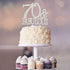 70th Birthday Party Cake Topper - Premium Silver Metal, Sparkly Rhinestone Decoration, 70 and Fabulous, Great