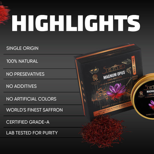 5Senses ((0.14oz/4g)) Kashmir Mongra Saffron | Azafran | Magnum Opus | Premium Grade A Saffron Threads | Whole Red Gold