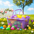 Platinum Series Set 60 Bulk Easter Eggs & Basket - Easter Hunt Bundle of Fillable Plastic Eggs, Tattoos, Candy Money