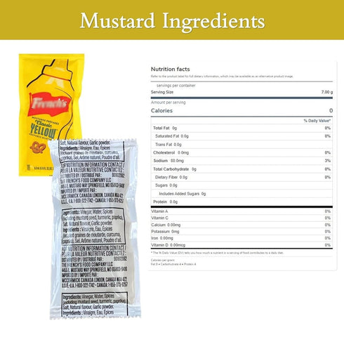 Set: Packets (5.5g) 50 Count CMC 50 packets) Gift Mustard with Spreader in Food-Safe Resealable Bag by Products