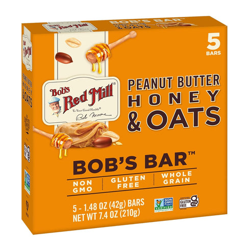 Bob's Red Mill 5pk PB Honey & Oats Bar, 5 bars (Pack