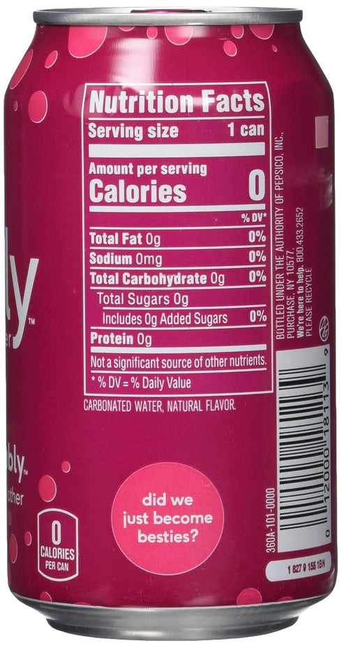 12 Bubly Sparkling Water, Raspberry, Ounce