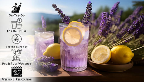 15 Count Packets Bobelo Self Carbonating Hydration Drink | Lavender Lemonade | Low Calorie, Electrolytes Powder Drink