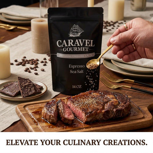 14 oz Espresso Infused Sea Salt with Bold and Rich Flavor Premium Infused Salt that Bring Earthy Flavor Espresso Gift