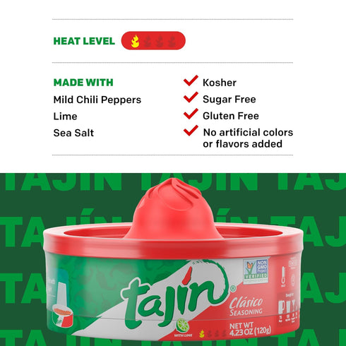 Tajin Clásico Chile Lime Seasoning Rimmer, 4.23 oz (Pack of 2)