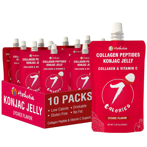 20 Packs, Hethstia Konjac Noodles Pasta, Konjac Jelly Pouch, Gluten-Free, Sugar-Free, Low Calorie, Low Carb, Low GI