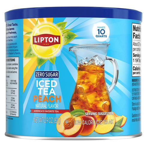 Lipton Diet Peach Iced Tea Mix 10 Quarts Each Z ero Sugar,