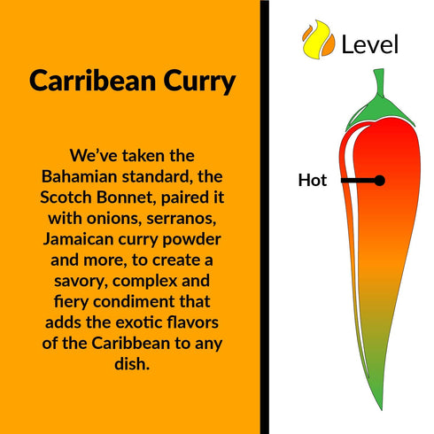 6 Carribean Curry Scotch Bonnet Pepper Sauce by Fat Cat Gourmet | Spicy and Savory | For Grilled Chicken, Steak, Pork