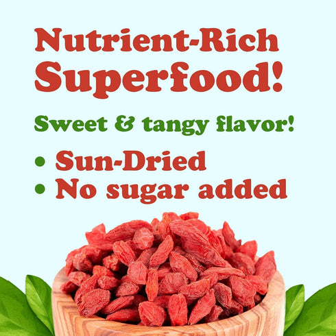 8 Food to Live Organic Goji Berries, Ounces Sun Dried, Large and Juicy, Non-GMO, Raw, Vegan, Sirtfood, Bulk