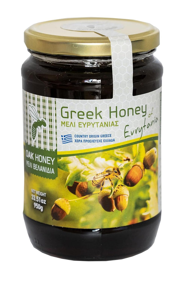 Generic Premium Greek Oak Honey from Evrytania, Award-Winning, Mountain-Sourced, 33.51 oz (950g)