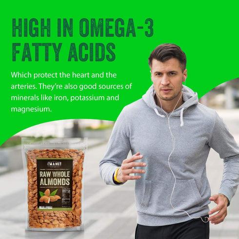 48 oz (3 lbs) Raw California Almonds | Natural | Whole | Batch Tested Gluten & Peanut Free | No PPO | Non-GMO | No