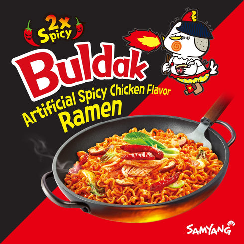 2X (Pack 6) Samyang Buldak Spicy Hot Chicken Stir Fried Cup Noodles