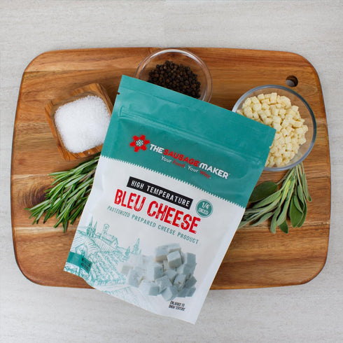 1/4 inch 400 Summer 2 (2 1lb) The Sausage Maker High Temp Bleu Cheese for Sausage Making, Diced Cube, Temperature High