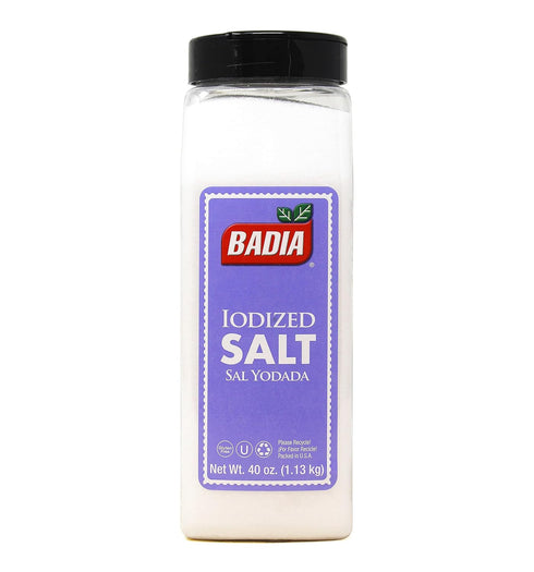 40 oz Badia Iodized Salt, Essential Kitchen Salt for Cooking, Baking, and Everyday Seasoning, Kosher