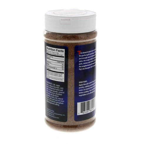 Pig's Ass Rub Memphis Style BBQ Seasoning 12.25 Ounce Bottle