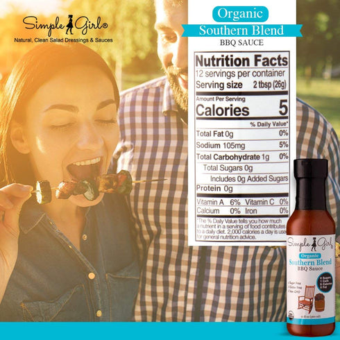Simple Girl Country 12oz 3 Pack Organic BBQ Sauce - Carolina, Sweet, Southern Blend - Organic, Gluten Free, Vegan