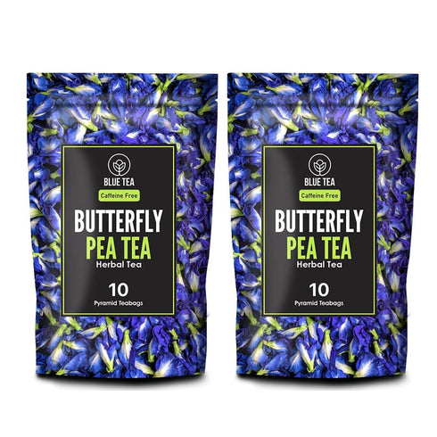 BLUE TEA - Butterfly Pea Flower Tea, 20 Plant Based Tea Bags (Pack of 2), Super Anti-Oxidant, Herbal Tea, Caffeine Free