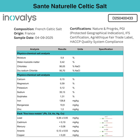 8 oz. 82+ 100% Sante Naturelle Celtic Salt Organic Grey Coarse Shaker - Mineral Salt, Unrefined French Sea Salt