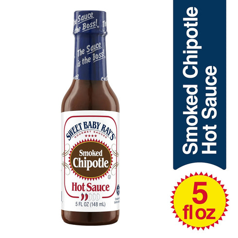 5 Oz (Pack 6) Sweet Baby Rays Smoked Chipotle Hot Sauce Fl