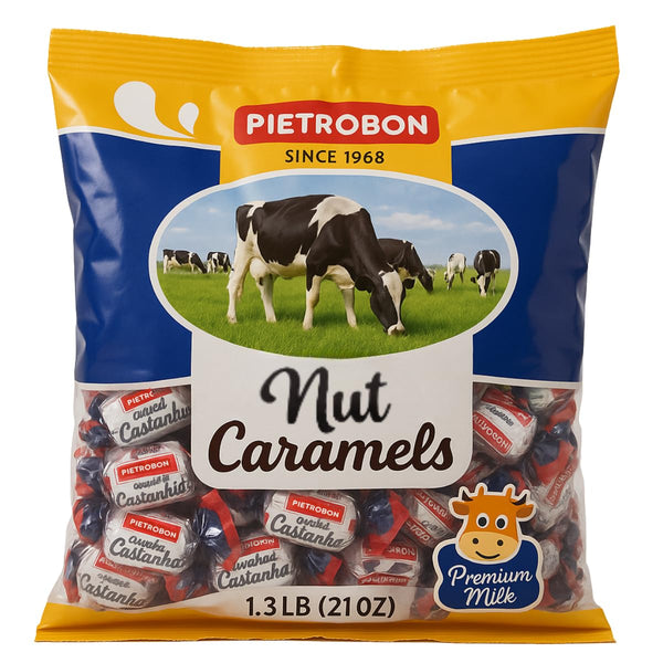 Cashew Nut Caramel Candy 21oz 1.3lb Premium Milk Caramel with Nuts, Individually