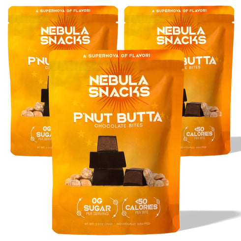 Nebula Snacks PNut Butta Chocolate Bites Zero Sugar Dark Chocolate Bites with