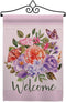 Breeze Decor Welcome Bouquet Garden Flag Set Wall Hanger Floral Sunflower Tulip Rose Orchid