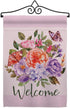 Breeze Decor Welcome Bouquet Garden Flag Set Wall Hanger Floral Sunflower Tulip Rose Orchid