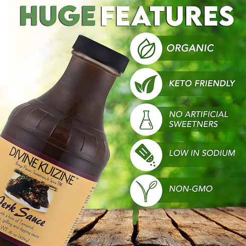 BBQ16 oz| (3 Divine Kuizine Jerk Sauce| Jamican BBQ Glaze| Seasoning| Hot Spice Marinade Chicken, Meats, Smoked Meats