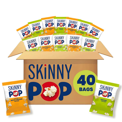 SkinnyPop Popcorn, Original and Dairy-Free White Cheddar Variety Pack, Whole Grain Snack,