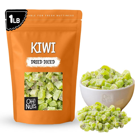 Oh! Nuts Dried Kiwi - 1 LB - Sweetened Dried Fruit Diced
