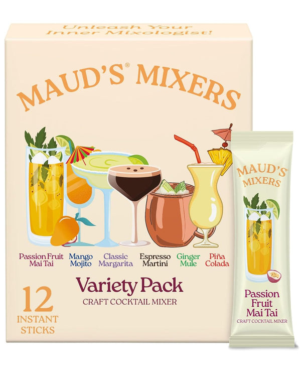 Maud's Mixers Variety Pack Cocktail Mix, 12 ct, Mocktail Non-Alcoholic Drinks -