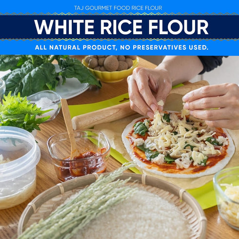 TAJ Gourmet Foods 4lbs TAJ White Rice Flour, (Perfect Appams, noodles, pancakes, etc.)
