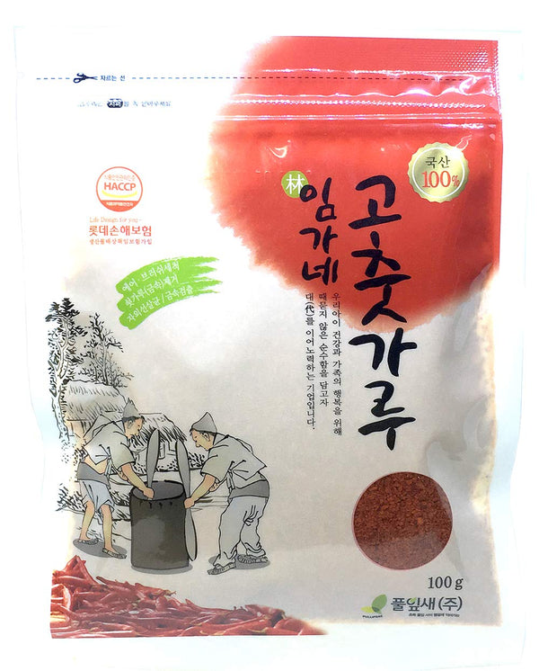 Korean Origin Dried Red Pepper Powder Gochugaru, Kimchi Spicy Chili Flakes, 100g (3.5oz)