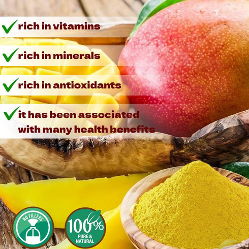 8 oz Mango Powder - Pure All Natural Mango Powder for Drinks, Smoothies, Juice, Beverage, Baking