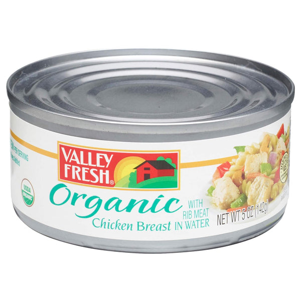 VALLEY FRESH Organic Canned Chicken Breast with Rib Meat in Water, 5 Ounce (Pack