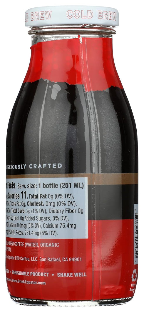 8.5 Oz Equator Coffee & Tea, Coffee Cold Brew Espresso Roast Organic, Fl