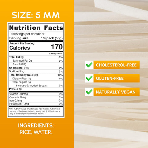 5mm 16 Pack 6 Pad Thai Rice Stick Noodles, Width, Ounce Each