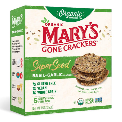 Mary's Gone Crackers Super Seed Crackers, Organic Plant Based Protein, Gluten Free, 5.5 Ounce